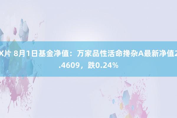 X片 8月1日基金净值：万家品性活命搀杂A最新净值2.4609，跌0.24%