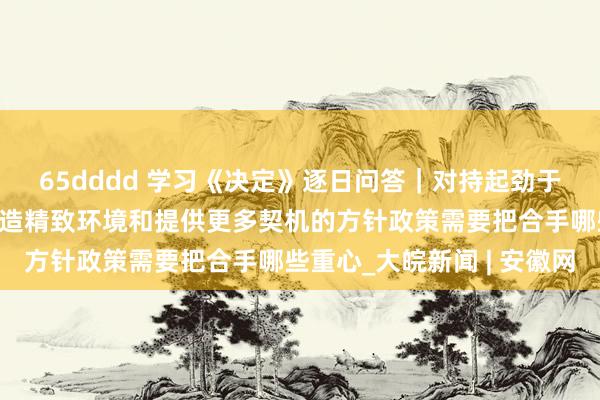 65dddd 学习《决定》逐日问答｜对持起劲于为非公有制经济发展营造精致环境和提供更多契机的方针政策需要把合手哪些重心_大皖新闻 | 安徽网