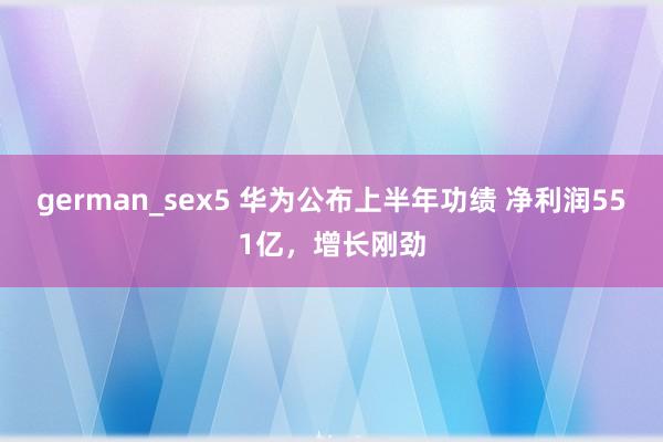 german_sex5 华为公布上半年功绩 净利润551亿，增长刚劲