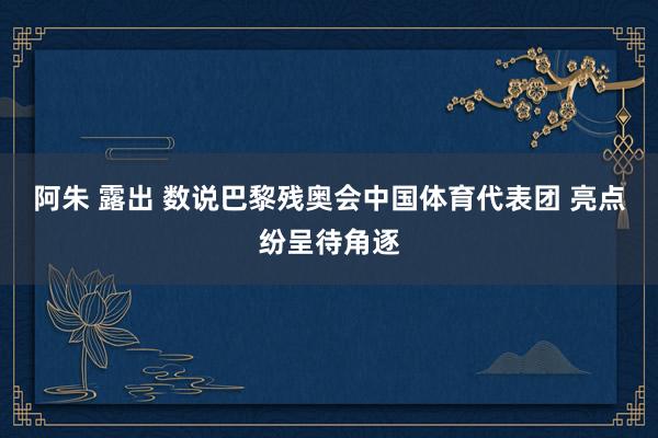 阿朱 露出 数说巴黎残奥会中国体育代表团 亮点纷呈待角逐