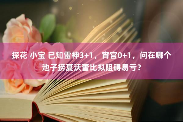 探花 小宝 已知雷神3+1，宵宫0+1，问在哪个池子捞夏沃蕾比拟阻碍易亏？