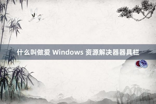 什么叫做爱 Windows 资源解决器器具栏