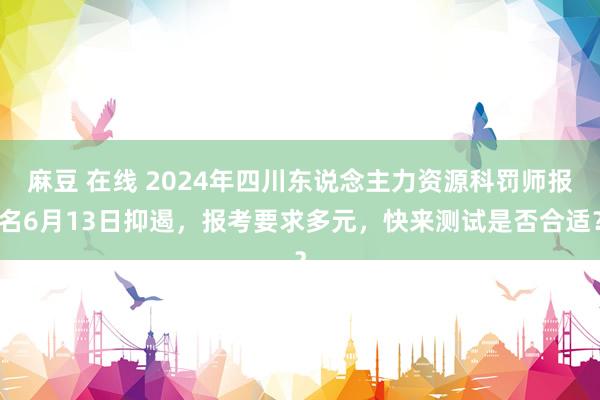 麻豆 在线 2024年四川东说念主力资源科罚师报名6月13日抑遏，报考要求多元，快来测试是否合适？